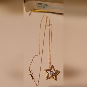 10K NECKLACE DIAMOND TOPAZ